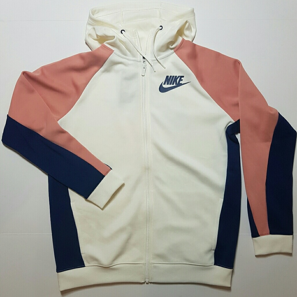 Nike Hoodie Zip-Up Off-White/Blue/Pink NWT